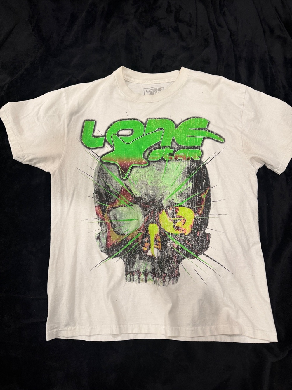 Zumiez Graphic Tee with Neon Green and Yellow Skull Graphic